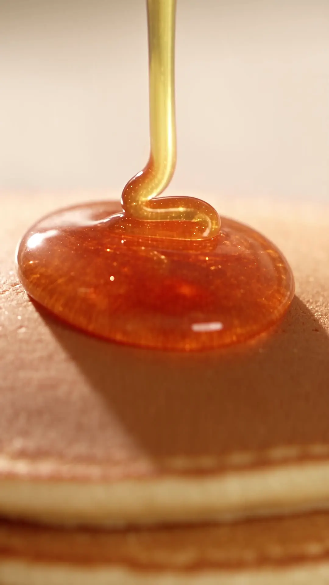 Honey pooling on a pancake